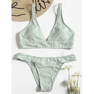 Padded Ribbed Bikini Set